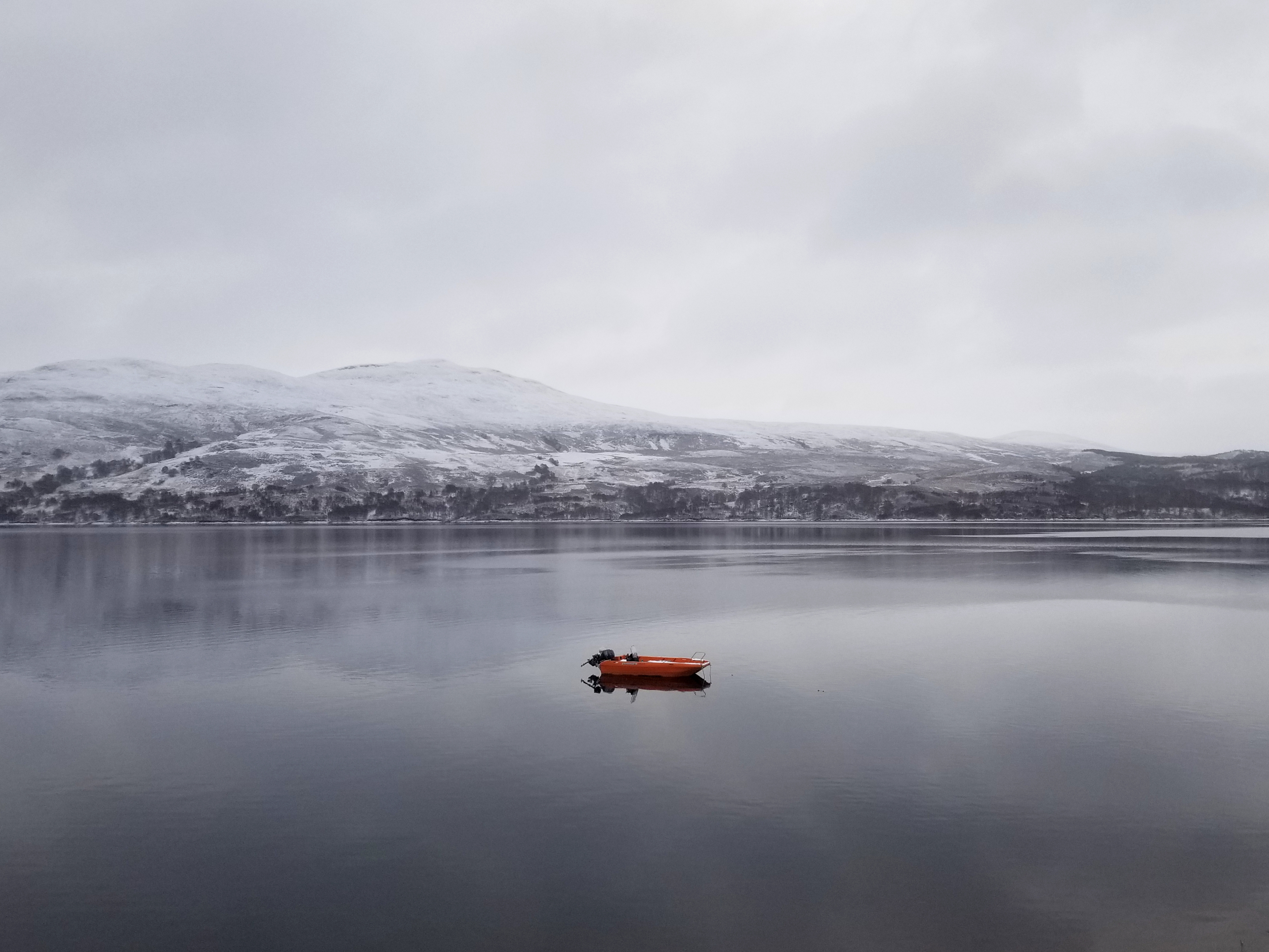 Moored skiff in the Scottish Highlands